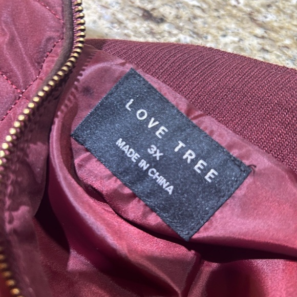 Love Tree Quilted Padded Burgundy Brown Piping Vest w/ Gold Hardware 3X - Picture 5 of 8